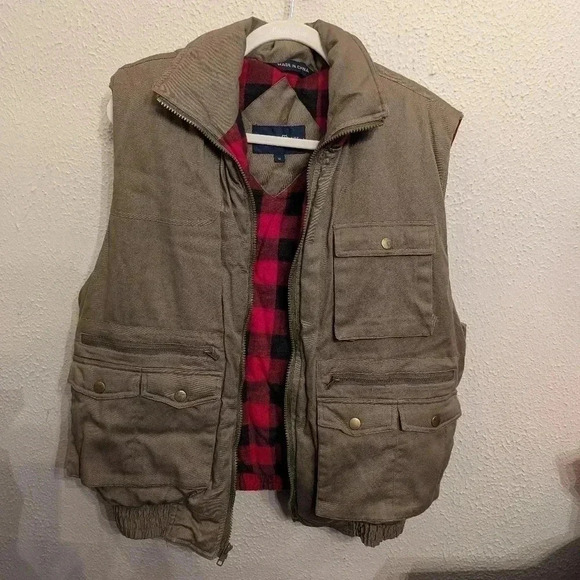 Ozark Trail Vest Men's XL Full Zip Outdoors Plaid Line Puffer - Picture 2 of 6